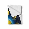 thumbnail image 2 of Educational Soft Flannel Fleece Blanket, Circular Frame Showing Basic Phases of Moon Calendar Cosmos Universe, Cozy Plush for Indoor and Outdoor Use, 60" x 80", Blue Indigo Mustard, by Ambesonne, 2 of 6
