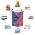 thumbnail image 4 of Fotbe Digital Flamingo Vibrant Art Pattern Laundry Basket with Handles, Waterproof Large Laundry Hamper, Wash Bag for Corner Dorm, Rolling Laundry Basket with Handles-, 4 of 6