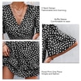 thumbnail image 4 of Vestido de una pieza con estampado floral y mangas con volantes para mujer, vestido informal de verano para uso diario, color negro, talla L, 4 of 5