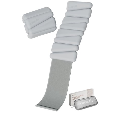 kure.fit Wrist and Ankle Weights for Women, Pilates Weighted Bangles for Home Workouts, 1 lb Each, Set of 2