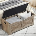 thumbnail image 3 of GloryStar 39.4 Inch Storage Ottoman Bench, X-Shaped Design with Upholstery and Two Safety Hinges, 300 lb Capacity, 3 of 9