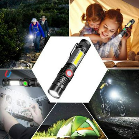 Dvkptbk Flashlight Led Rechargeable Flashlight, USB Flashlight (with 2 Packs of 18650 Batteries) Camping Essentials