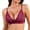 Red, variant on Women's Lace Triangle Bras Wireless Padded Plunge Low Back Bra Deep V Neck Bralettes Red M