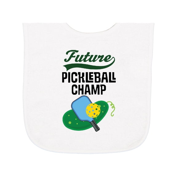 Inktastic Future Pickleball Champ Baby Terry Cloth Bib