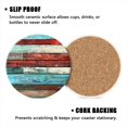 thumbnail image 3 of BaHomeck Drink Coasters Set of 4 with Holder Colorful wooden planks with distressed and weathered look Water Absorbent Ceramic Coasters Tabletop Protection,Suitable for Various Cup ,Home Decor, 3 of 4