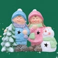 thumbnail image 3 of Lighted Ceramic Christmas Figurine Cute Light Up Boy Girl Tree Snowman Statue for Holiday Winter Indoor Mantel Tabletop Fireplace Decor, 3 of 7