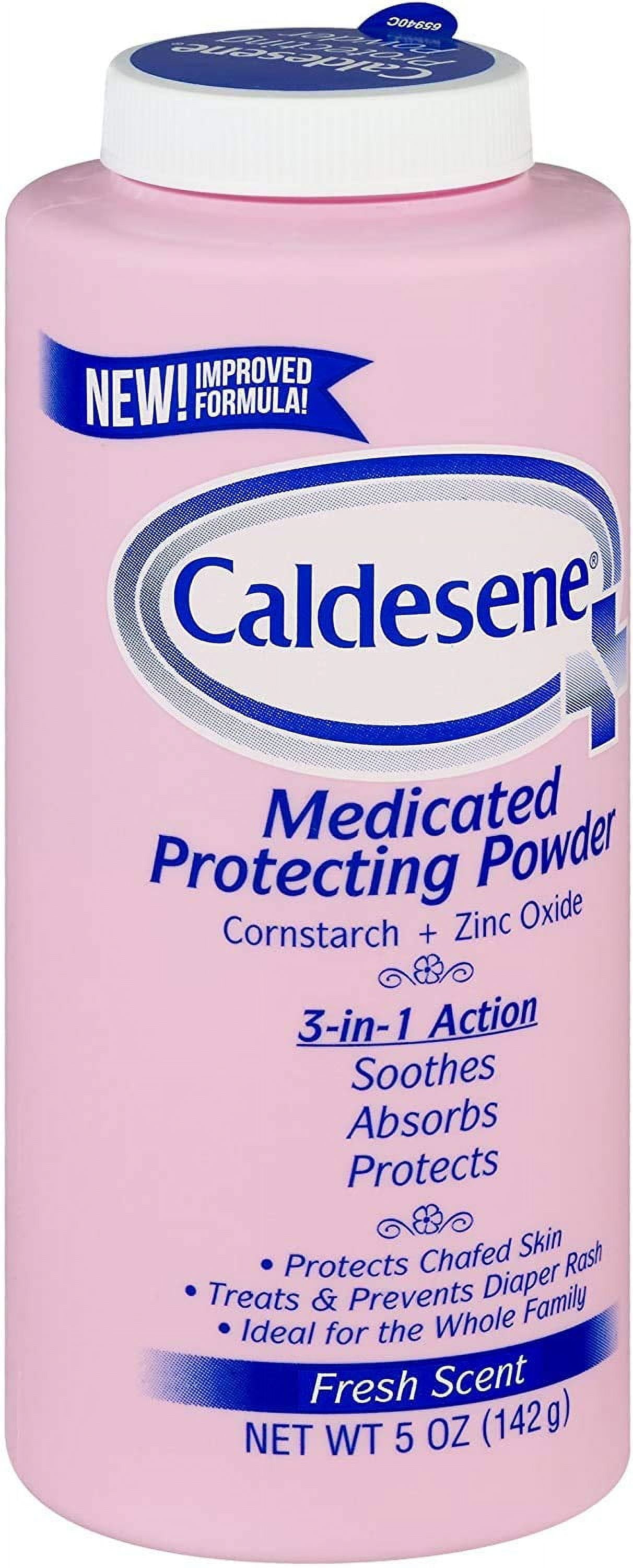 Caldesene Medicated Protecting Powder with Zinc Oxide & Cornstarch-Talc Free, 5 oz, Pack of 3