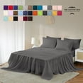 thumbnail image 2 of 100% Pima Cotton RV-King Size 4-PCs Sheet Set (Solid, Dark Grey) Fits 7-9â€ Deep Pocket, 600 Series Sateen Weave, 2 of 5