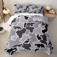 thumbnail image 2 of Manfei Natural Wolves Twin Quilt Set,Retro Camouflage Twin Coverlet Set,Gray,2 Pieces, 2 of 7
