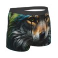 thumbnail image 2 of Rateoe Realistic Style Colorful Wolf Mens Boxer Briefs Poly Spandex Performance Boxer Briefs Underwear Hem Boxer Briefs - X-Large, 2 of 8