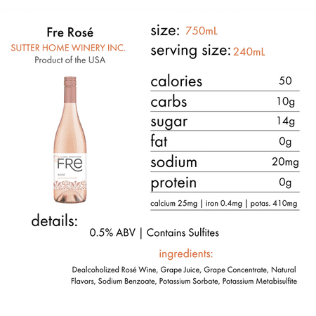 Sutter Home Fre Rose Non-Alcoholic Wine, 750 ml