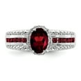 thumbnail image 2 of Primal Silver Sterling Silver Rhodium-plated Garnet and White Topaz Ring, 2 of 7