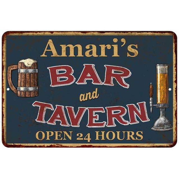 Amari's Green Bar & Tavern Rustic Sign Decor 8x12 208120047331