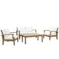thumbnail image 2 of Modway Marina 4-Piece Solid Teak Wood Patio Sofa Set in Natural/White, 2 of 8