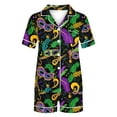 thumbnail image 5 of Weiqiqre Women Pajama Sets Short Sleeve Button Lounge Sets Wine Print Shorts Pjs Espresso Martini Sleepwear, 5 of 7