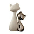 thumbnail image 4 of 2 estatuas de gato, esculturas de animales, figuras de cerámica, decoración, adorno artístico para centros de mesa de chimenea de interior., 4 of 9