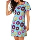 thumbnail image 2 of Fotbe Donuts Bata de Dormir para Mujer con Estampado, Camisón de Algodón de Manga Corta, Ropa de Dormir Casual, 2 of 6