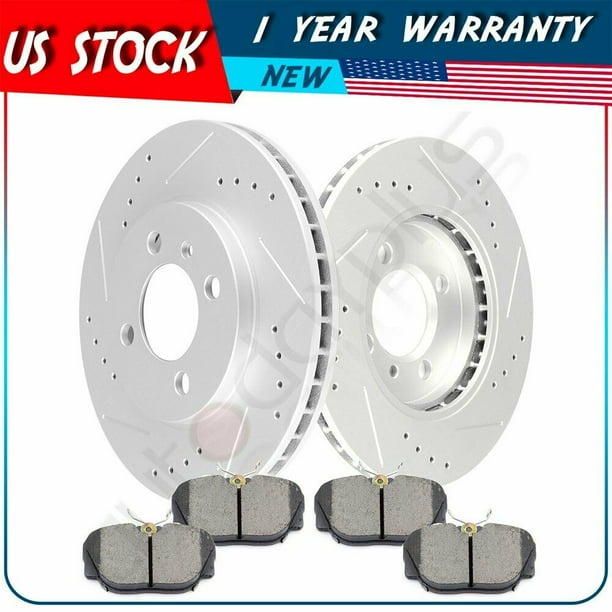2pcs Brake Discs Rotors 4pcs Ceramic Pads For BMW 325i 328i 1989 90
