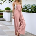 thumbnail image 2 of Huanyaaa Everyday Casual Dungarees with Pocket Design Comfortable Overall Playsuit for All Seasons Trendy and Versatile Fashion Piece plus Size Long Jumpsuit Ladies Romper Jumpsuit Jumpsuit Body, 2 of 5