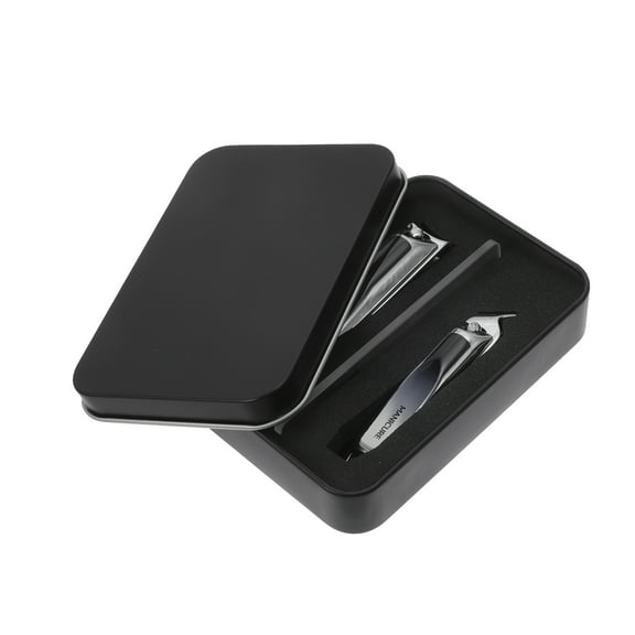 Unique Bargains 1 Set Beautiful Box Slant Nail Clipper Kit Toenail Clippers Gradient Gradient Black