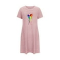 thumbnail image 5 of Camisón corto de mujer, vestido de largo medio con estampado de moda, camisón corto extragrande de mujer, camisón de manga corta con estampado de pecho a la moda, camisón de mujer, 5 of 5