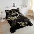 thumbnail image 3 of Erosebridal Skeleton Gothic Bedding Queen Comforter Set, Black Gold Down Comforter, Bohomian Style Decor, Lightweight, 3 of 8