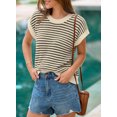 thumbnail image 5 of DOKOTOO Womens Summer 2025 Fashion Striped Knitted Vest Lightweight Breathable Tank Top, 5 of 6