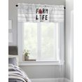 thumbnail image 4 of Kitchen Cafe Valance Curtain for Small Windows,Rustic Farm Barn Windmill Animal Rod Pocket Short Valances Retro Wood Boards Window Treatment Panel for Living Room/Bedroom/Bathroom,60x18in, 4 of 9