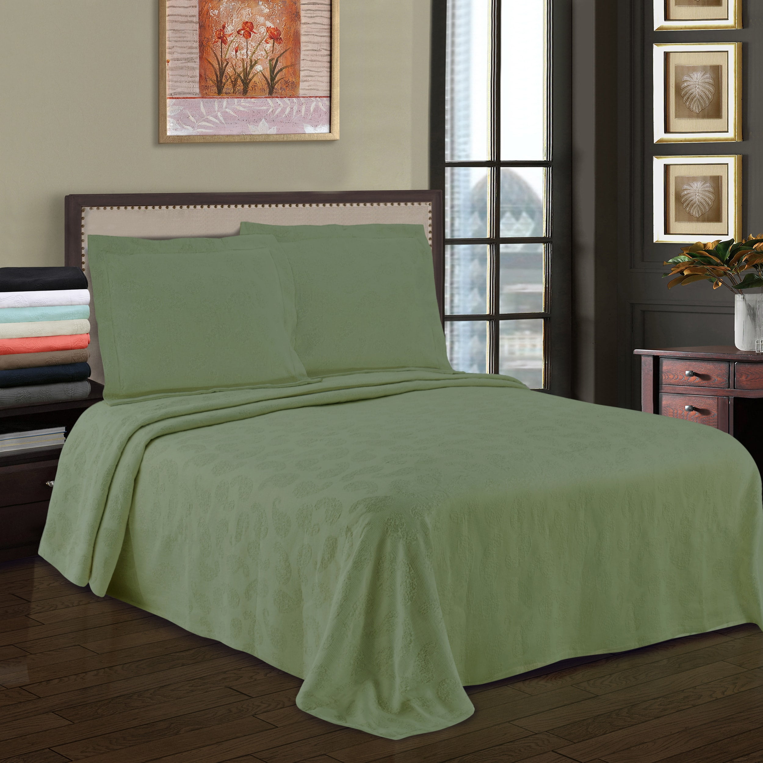Superior Jacquard Matelasse Paisley Cotton Bedspread Set - Walmart.com