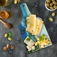thumbnail image 5 of Beach Cutting Board, Tropical Exotic Seashore with Palm Trees and Clear Sky Island Nature Summertime, Tempered Glass Cutting and Serving Board, Wine Bottle Shape, Blue White Green, by Ambesonne, 5 of 5