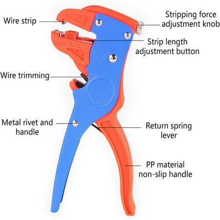 

Essential Adjustable Professional Flat Wire Stripper Cutter Pliers - Convenient and Accurate Tool for Electricians! Must-Have Automatic Pliers for Precision Work Easy Length Adjustment f