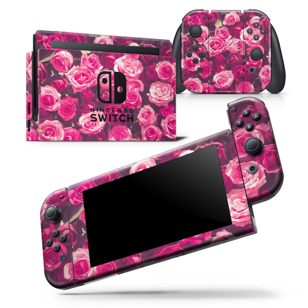 Vibrant Pink Vintage Rose Field Skin Wrap Decal Compatible with the
