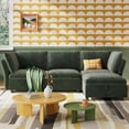 thumbnail image 3 of 97" L-Shaped Sectional Couches for Living Room, Modern Sofa Modular Sectional Cloud Couch with Storage Ottoman, 3 Seater Velvet Deep Seat Sofas with Pillows for Bedroom, Apartment, Office, Green, 3 of 8