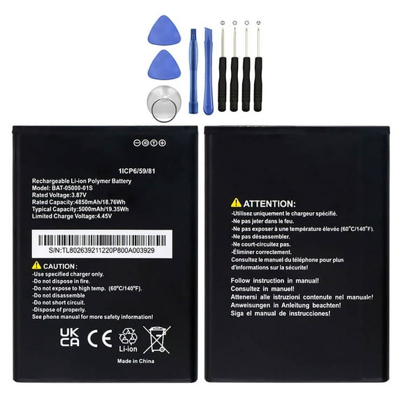 KIQ 3.87V 4850mAh Li-Ion Replacement Battery Compatible with Sonim XP10