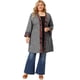 thumbnail image 3 of Women's Plus Size Cardigan Contrast Placket Kimono Sleeves Knit Open Front Cardigans Dark Gray 2X, 3 of 7