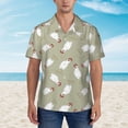 thumbnail image 4 of Haiem Funny Chicken Printed Hawaiian Shirt for Men - Men’s Casual Beach Summer Shirts - Stretch Fabric with Modern Fit-Small, 4 of 9