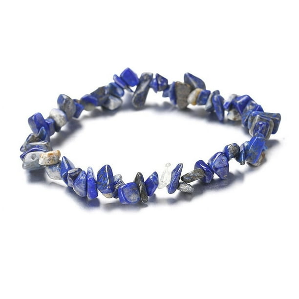 Nvzi Pulsera de cuentas hecha a mano, adecuada para pulseras de piedra natural irregulares (azul oscuro)