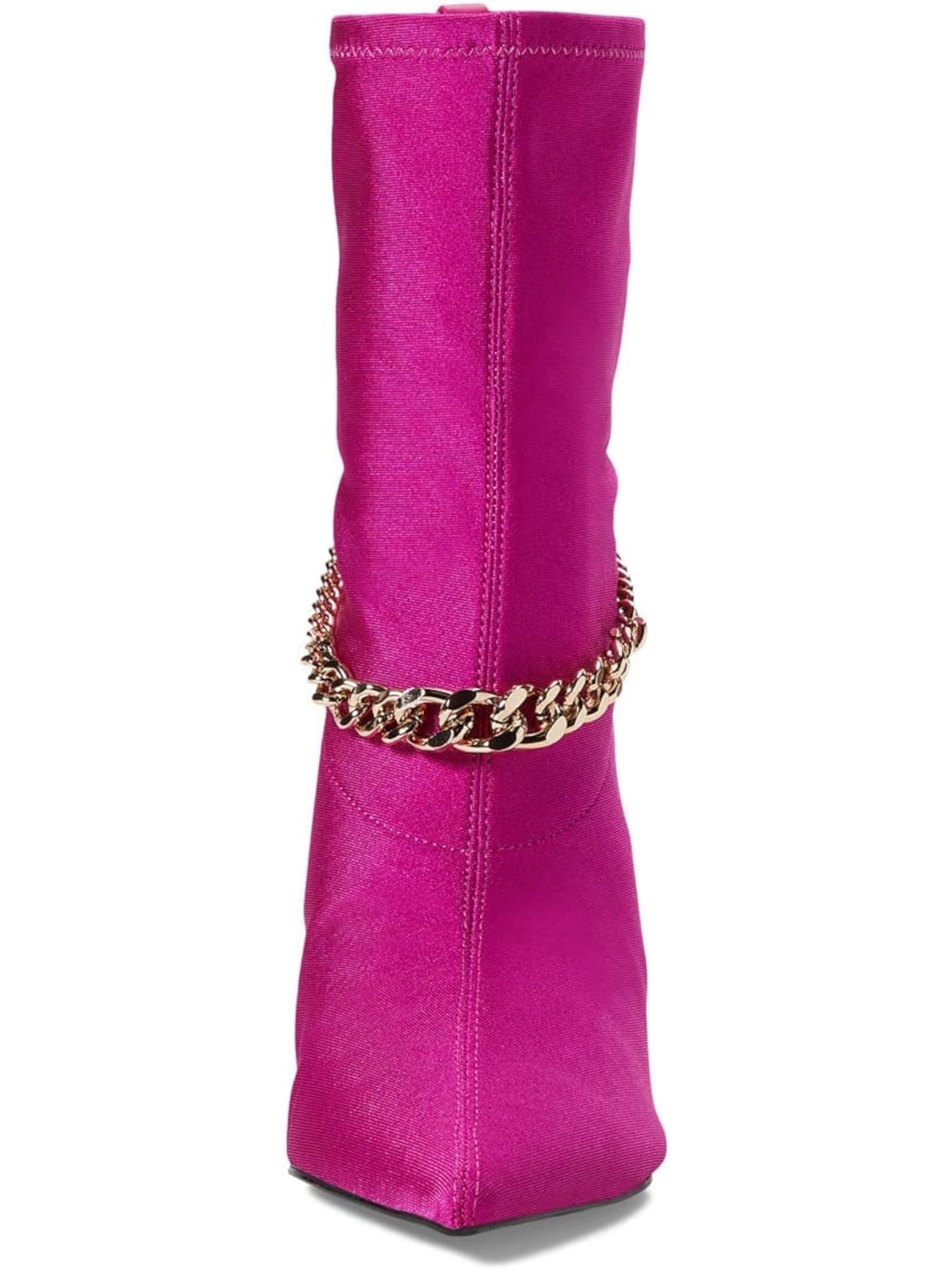 GUESS Womens Pink Chain Forsta Pointed Toe Stiletto Dress Boots 8
