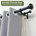 thumbnail image 3 of Double Curtain Rods 36 to 72 Inches with Solid Aluminum Alloy Brackets, 1 Inch Adjustable Drapery Rod, Heavy Duty Dual Curtains Rod for Window, Sliding Door, Bedroom Decoration, Matte Black, 3 of 7