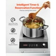 thumbnail image 4 of KFFKFF Portable Induction Cooktop, 5000W Commercial Induction Burner with 16 Temperature Settings, Stainless Steel Countertop Induction Hot Plate with 4H Timer, Child Lock, for Restaurant Cooking, 4 of 9