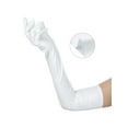 thumbnail image 3 of INSPIRE CHIC Women's Faux Leather Gloves Shiny Full Finger Opera Long Evening Warm Glove One Size White, 3 of 6
