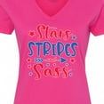 thumbnail image 4 of Inktastic 4th of July Stars Stripes and Sass Blue and Red Stars Women's V-Neck T-Shirt, 4 of 5