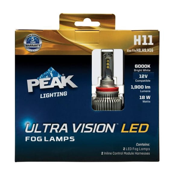 Peak 8020182 Ampoule Automobile Ultra Vision 12 V LED - H11 - Lot de 2