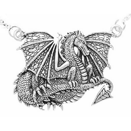 - Sterling Silver Courtney Davis Detailed Spirit Winged Dragon Pendant 19