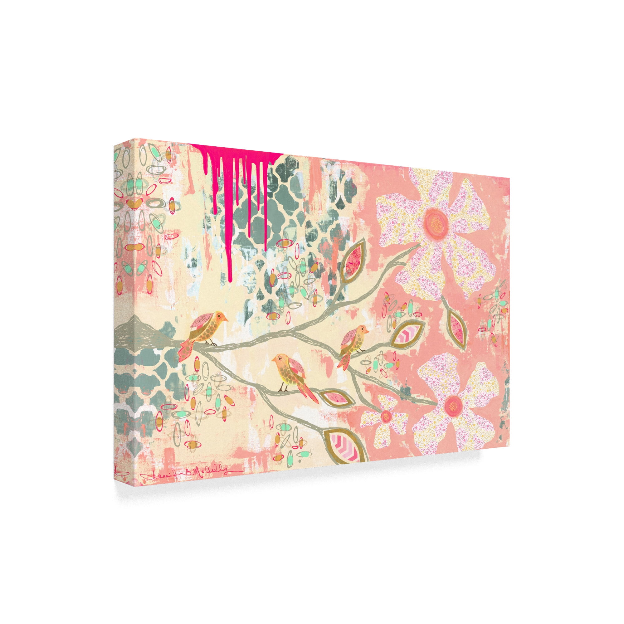 Trademark Fine Art 'Three Little Birds B' Canvas Art by Jennifer McCully