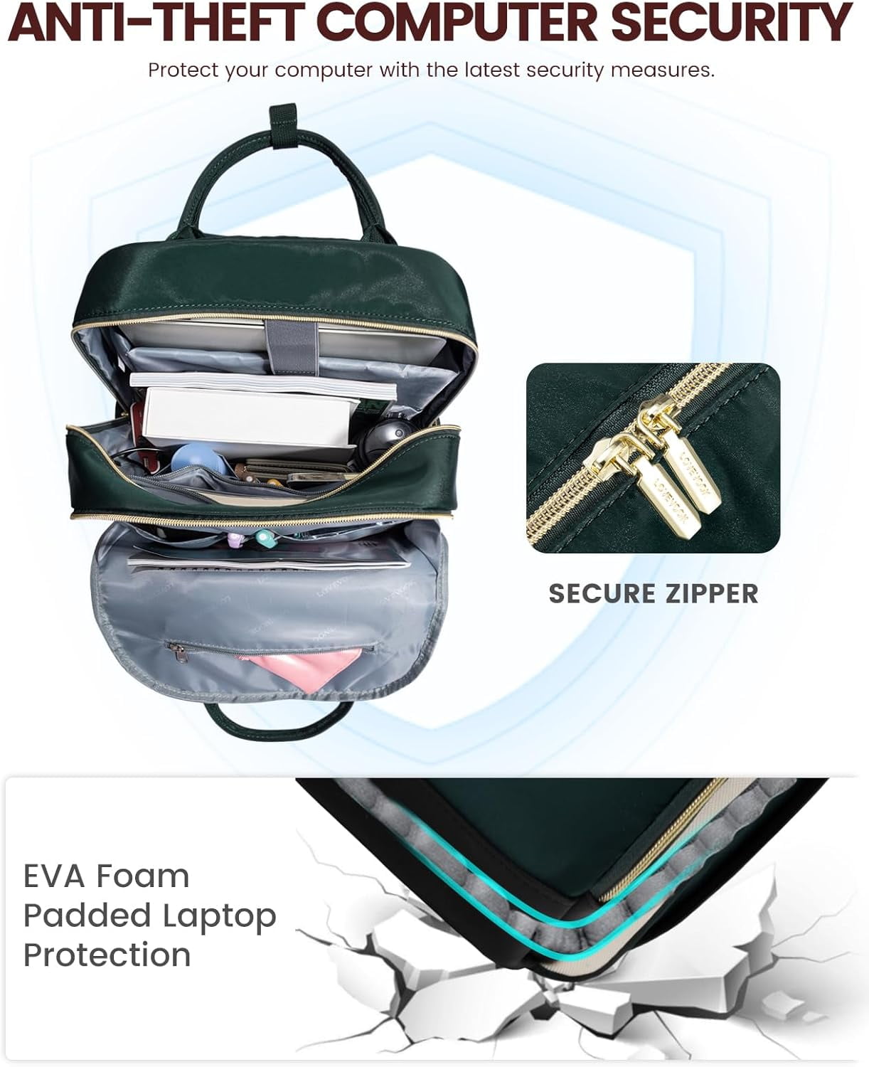 LOVEVOOK Backpack for Women, Fits 15.6 Inch Laptop Bag, School Backpacks, Fashion Travel Work Anti-theft Bag, Business Computer Waterproof College Backpack Purse