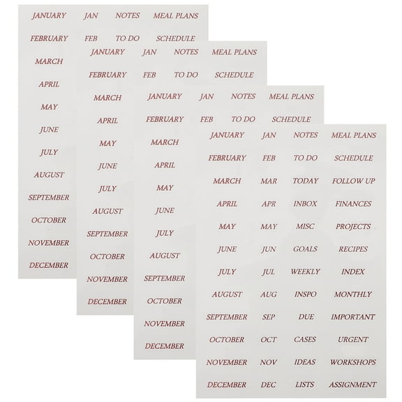 unbranded  4 Sheets Monthly Stickers Scrapbooking Paper Photo Frame Calendar