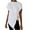White, variant on OAVQHLG3B Womens Summer Tops Casual Round Neck Short Sleeve Solid Irregular Tops Blouse