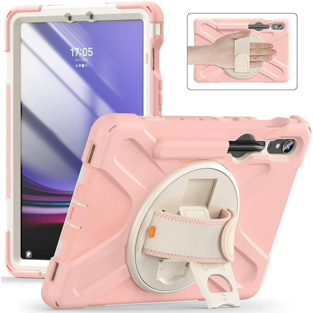 Funda protectora para Samsung Galaxy Tab S10 Lite / S10 FE / S9 FE 5G / S9 Tablet de 10,9''/11'', a prueba de golpes, con portalápices, correa de mano giratoria de 360° y correa para el hombro.