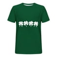 thumbnail image 3 of Blusas y camisas de manga corta con cuello redondo para hombre. Blusa de poliéster con hombros caídos y cuello redondo con estampado del Día de San Patricio., 3 of 3